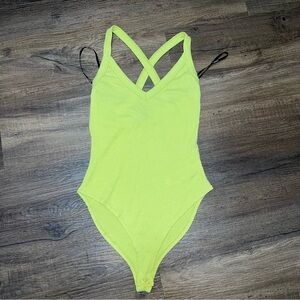 NWT Forever 21 Lime Ribbed Bodysuit
